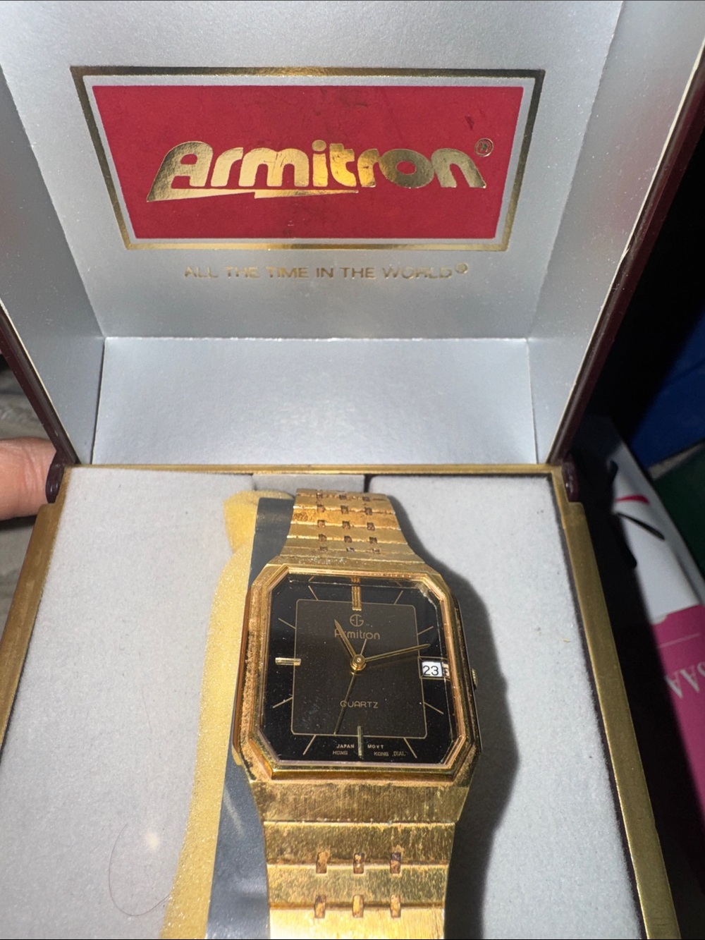 Armitron Gold Tone Watch with Black Dial